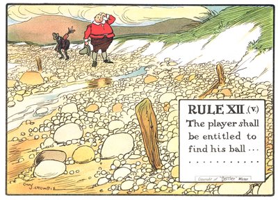 Règle XII (V) : Le joueur a le droit de trouver sa balle..., des 